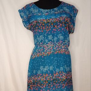 Mossimo Supply Co Blue Sheath Dress with Flutter Sleeves